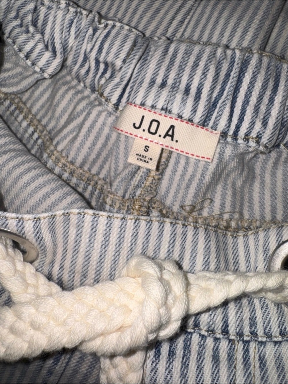 J.O.A. Rhea Stripe Soft Cotton Denim barrel leg Pant Sz Small Coastal sz S - Picture 8 of 16